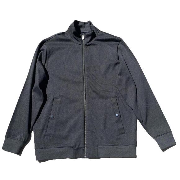 Hart Schaffner Marx Full Zip Jacket Herringbone Pattern Gray Large L - Picture 1 of 4
